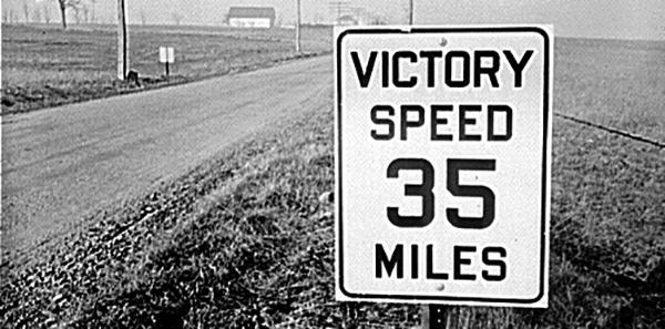 Speed limit sign, PA, 1942