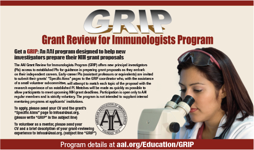 AAI Grant Review for Immunologists Program (GRIP) brochure