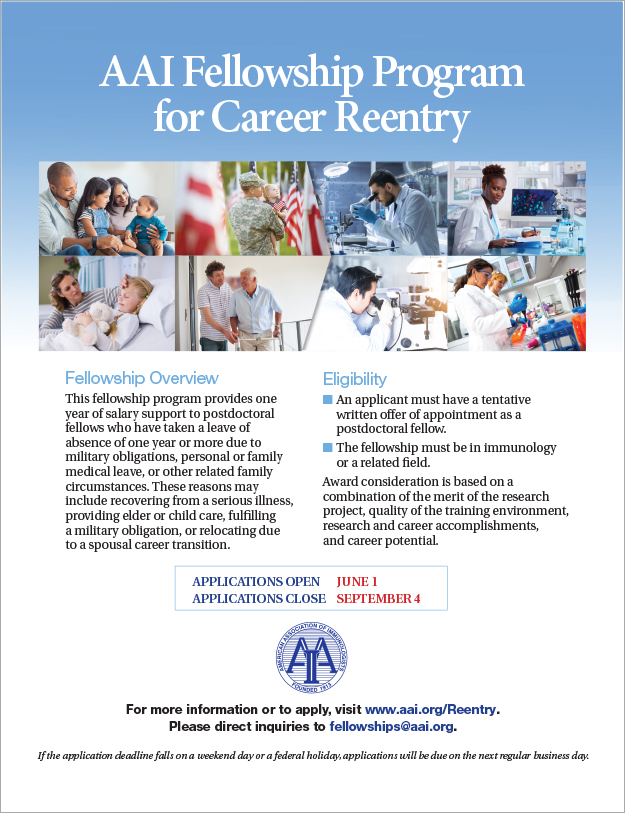 AAI Fellowship Program for Career Reentry brochure