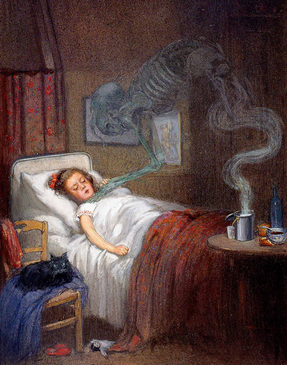 Painting depicting diphtheria, c. 1912, by Richard Cooper