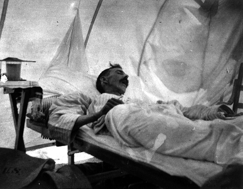 Yellow fever patient in military hospital, 1898