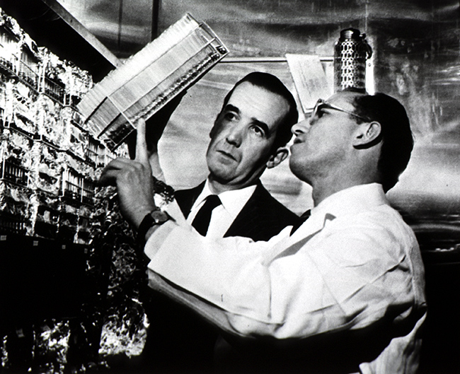 Jonas Salk with Edward R. Murrow, 1966