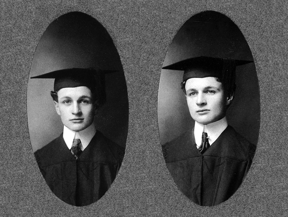 Ralph (left) and Ray (right) Matson's graduation photos, 1902